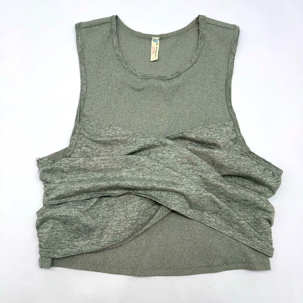 Free People Movement gray cris cross tank : medium